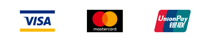 VISA、Mastercard、銀聯（UnionPay）